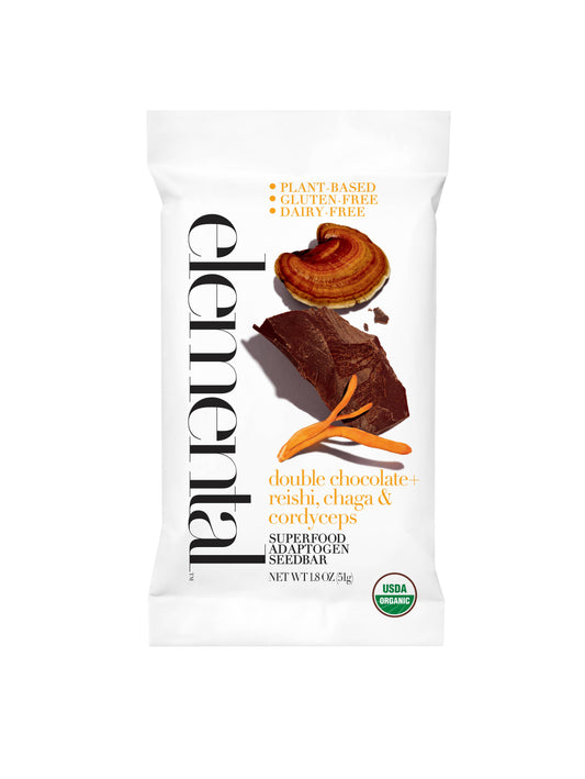 Elemental Superfood Bars - Double Chocolate + Reishi, Chaga & Cordyceps