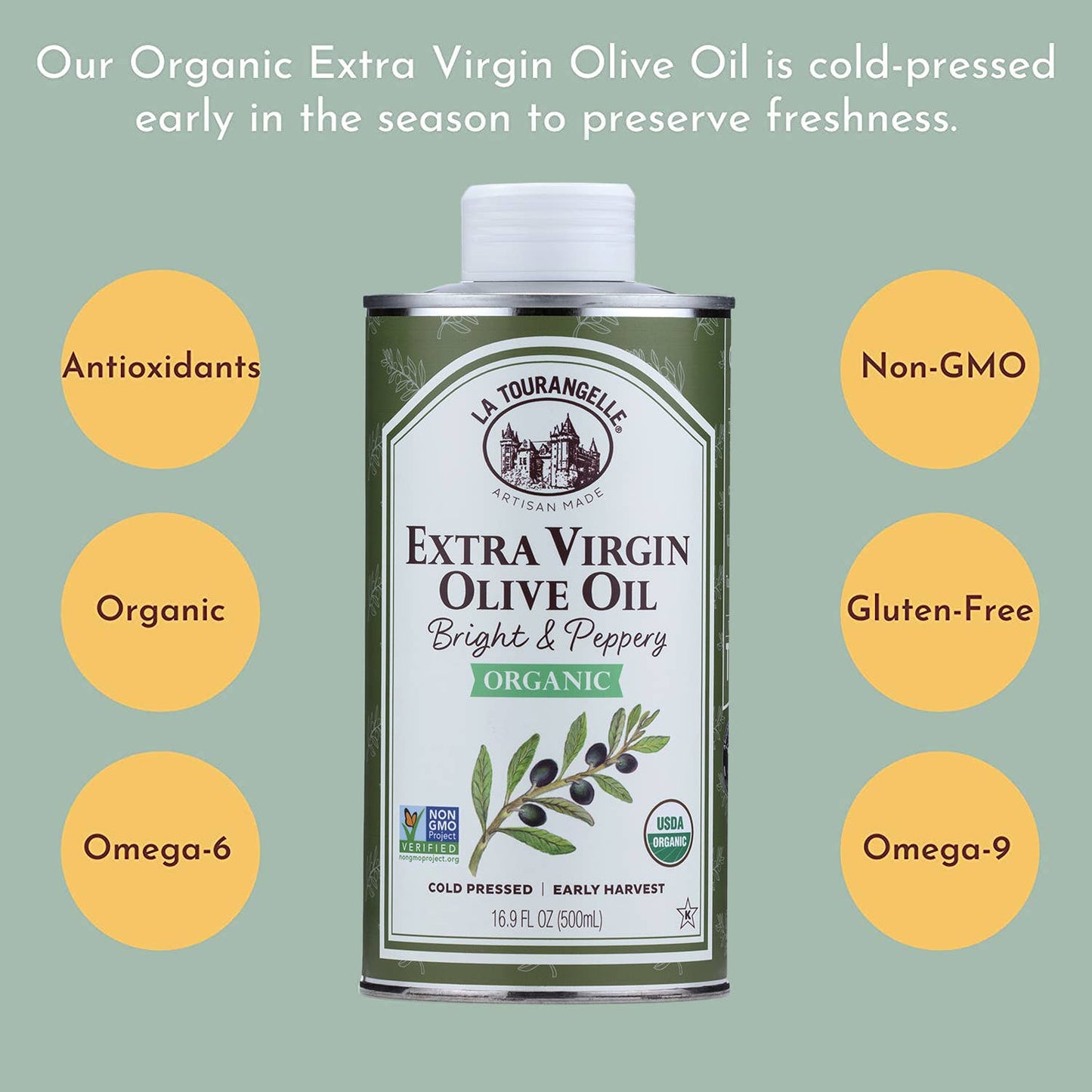 La Tourangelle Organic Bright & Peppery Extra Virgin Olive Oil