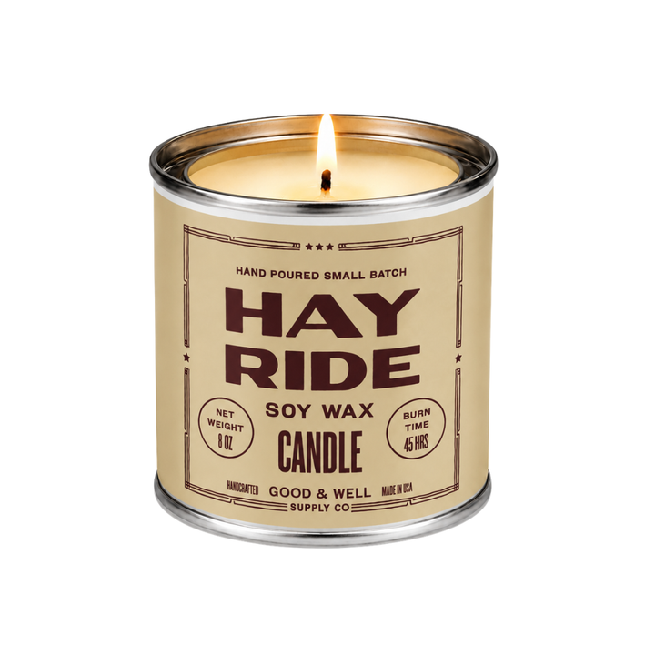 Hay Ride Soy Candle - Fall Collection: 1/2 Pint / Cotton Wick