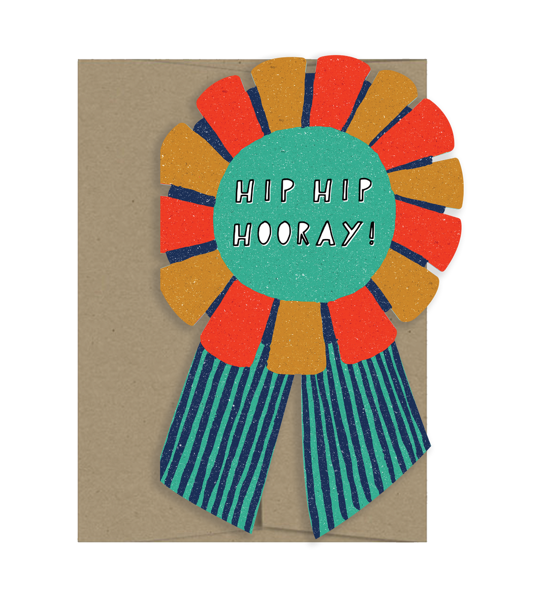 Hip Hip Hooray Medallion - Die Cut Card