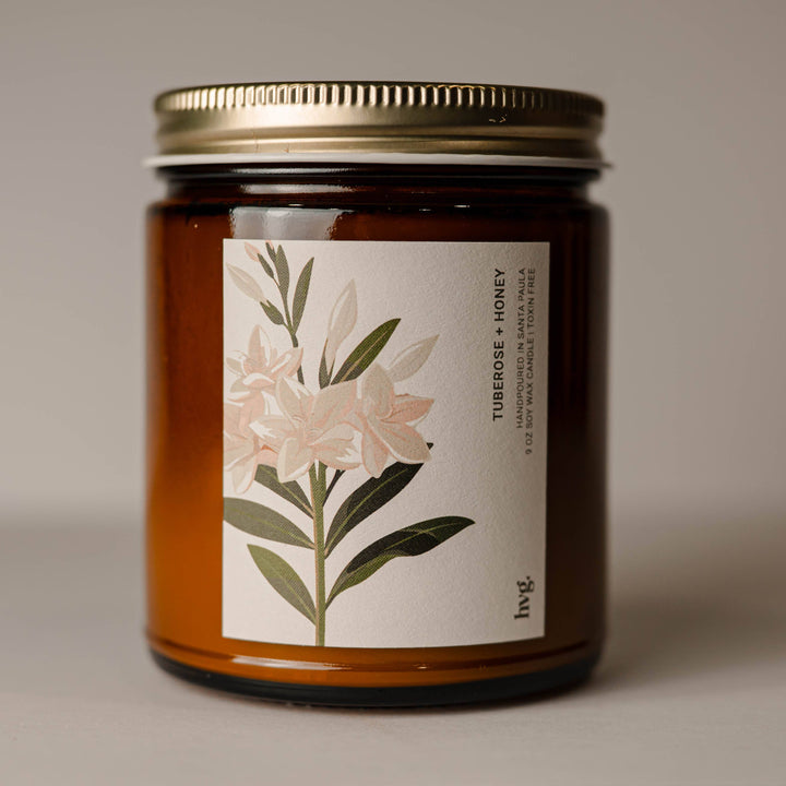 9 oz. Tuberose + Honey Soy Wax Candle