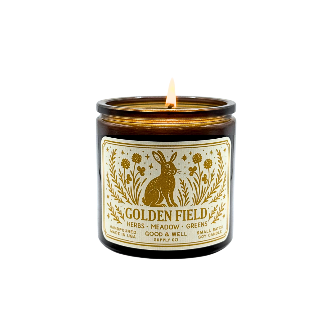 Golden Field 9oz Soy Candle / Folk & Flame Spring