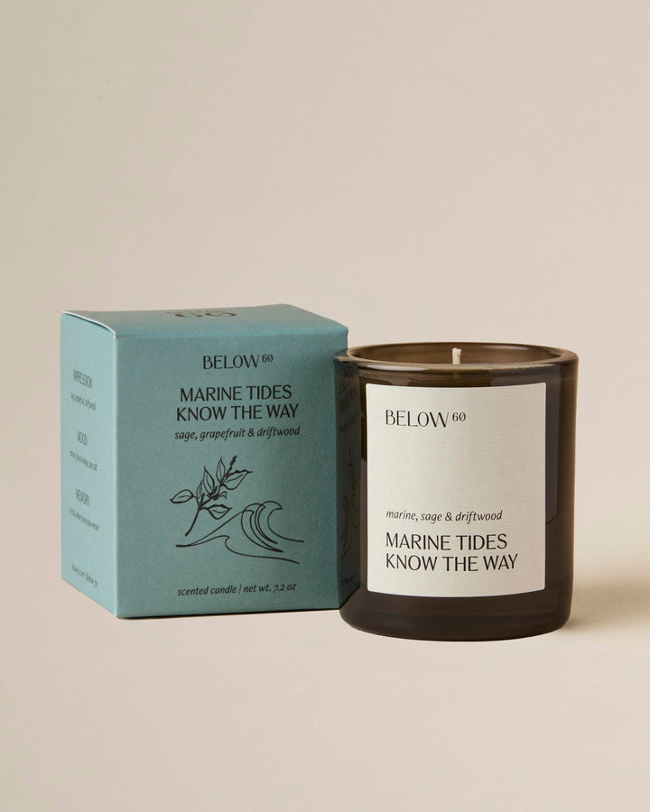 Marine Tides Know the Way (Sea Salt + Driftwood) | 7.2oz Soy Wax Candle | Fresh Home Fragrance by Hilary Duff | 7.2oz Soy Wax Candle | Clean Fresh Home Fragrance