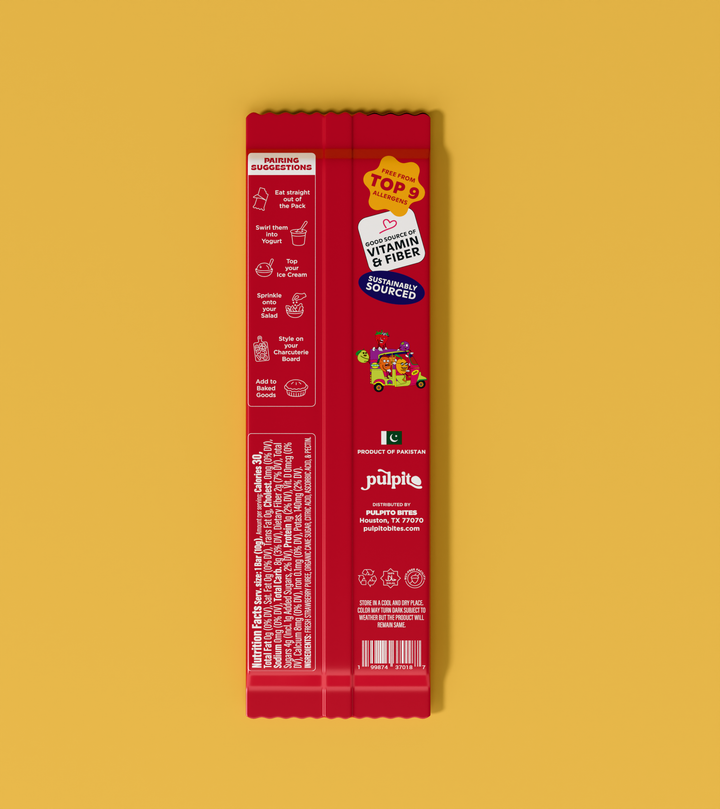 Sassy Strawberry -Natural Fruit Snacks-Dried Fruit Bar Bulk