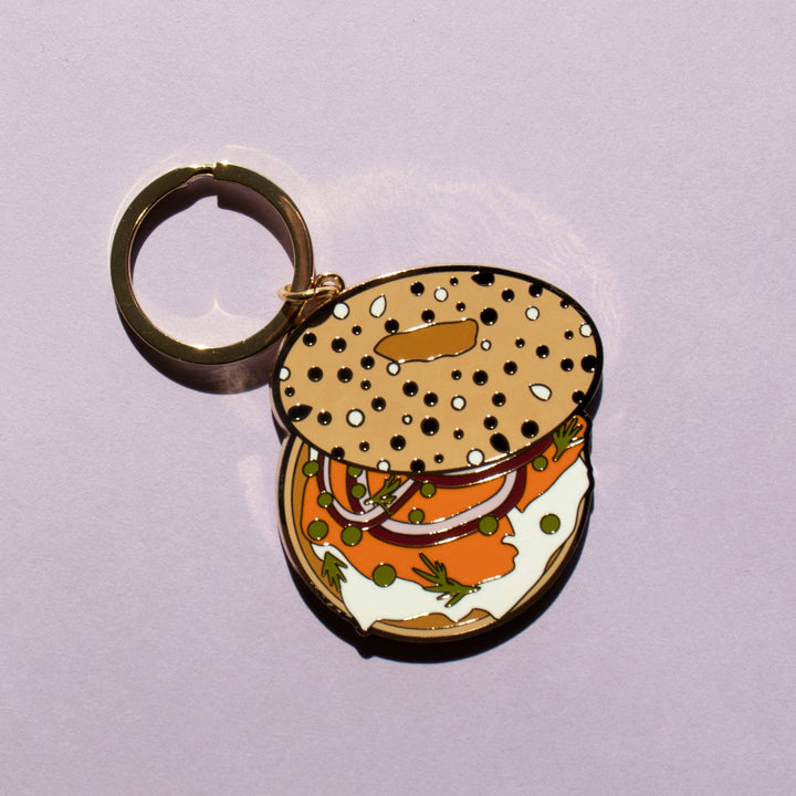 Bagel and Lox Keychain