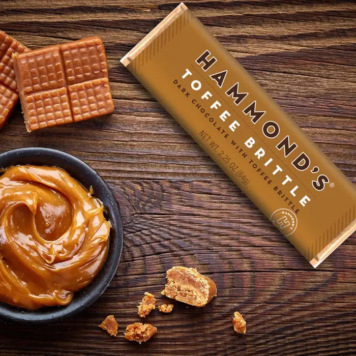 Candy Bar - Dark Chocolate - Natural Toffee Brittle - 2.25oz