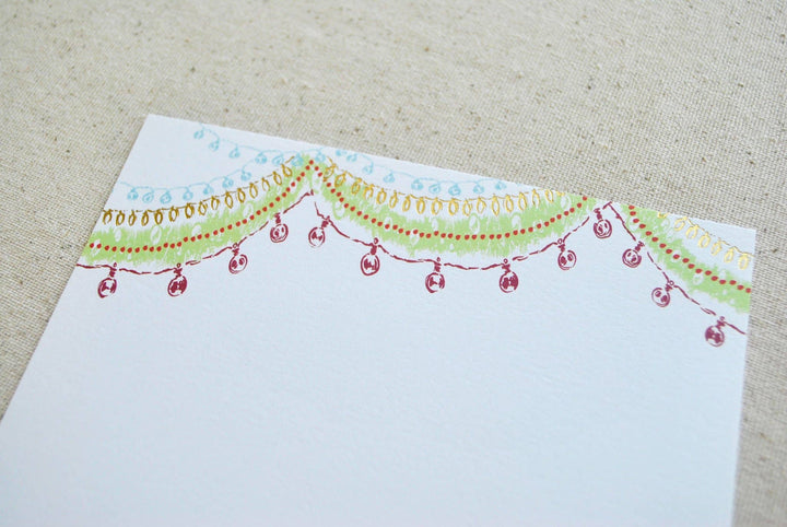 Christmas Garland Foil Notecards