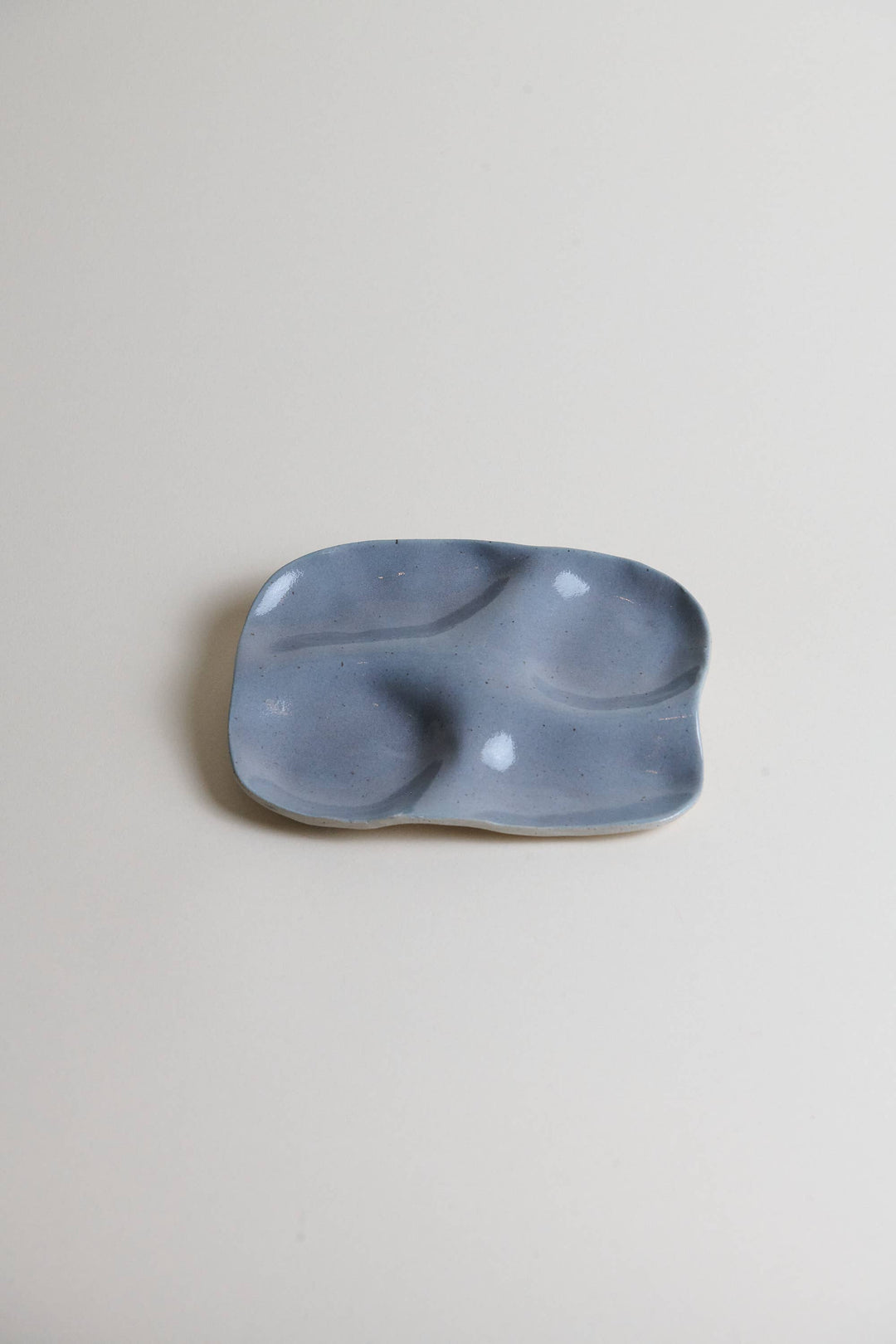 Ceramic Snack Plate (Four Wells): Butter yellow