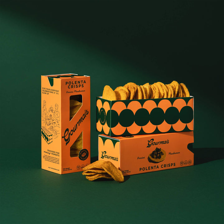 Gourmais Polenta Crisps - Porcini Mushroom