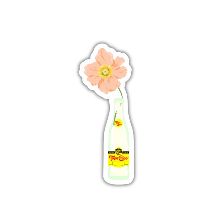 Topo Chico Flower Sticker – Floral Sparkling Water Bottle