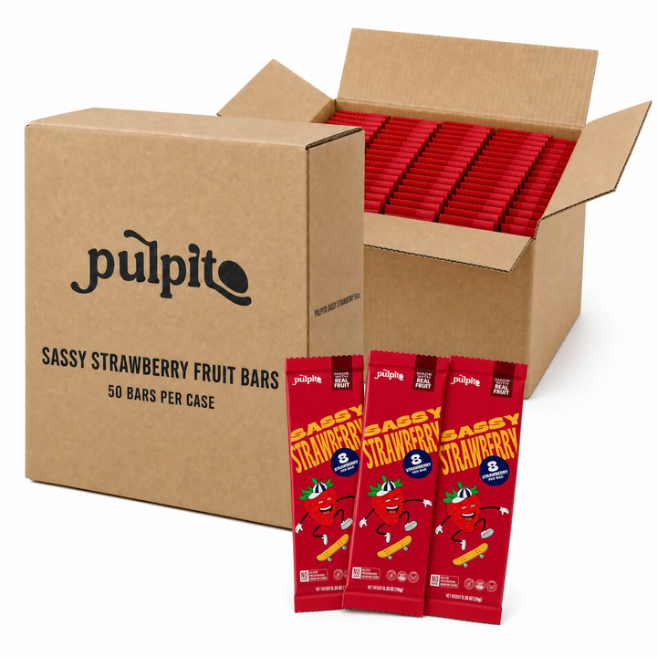 Sassy Strawberry -Natural Fruit Snacks-Dried Fruit Bar Bulk