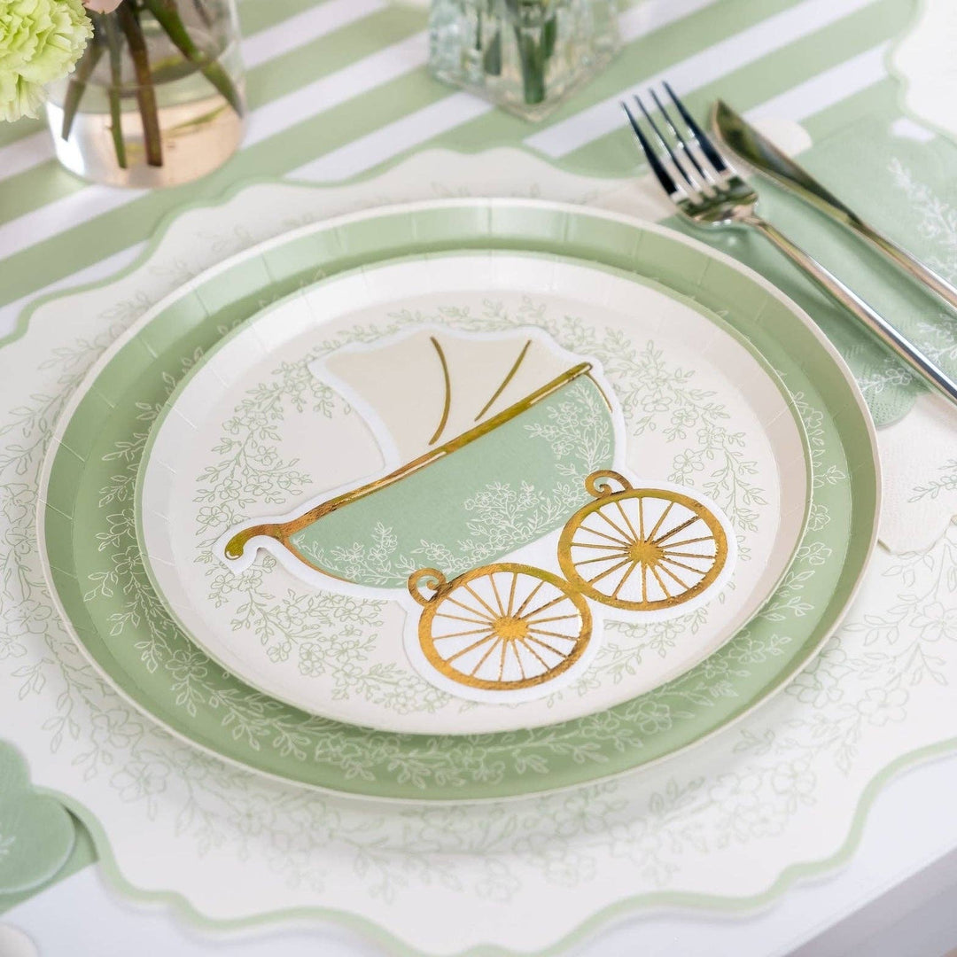 Floral Elegance Sage Dinner Plates