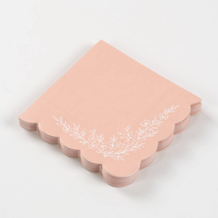 Floral Elegance Pink Beverage Napkins