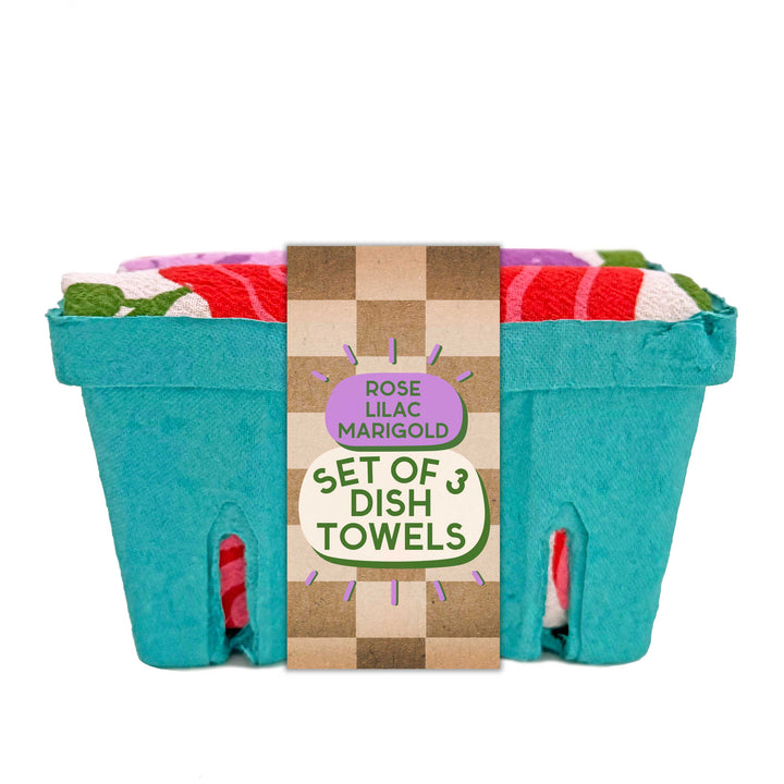 Edible Flowers Dish Towel Set - 3 Pack