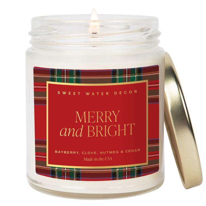 Merry and Bright 9 oz Soy Candle - Christmas Decor