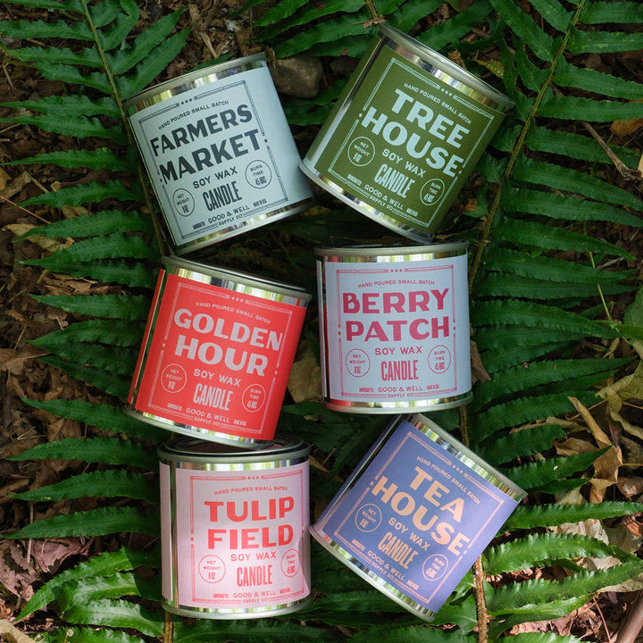 Farmer's Market Soy Candle - Happy Place Collection: 1/2 Pint / Cotton Wick