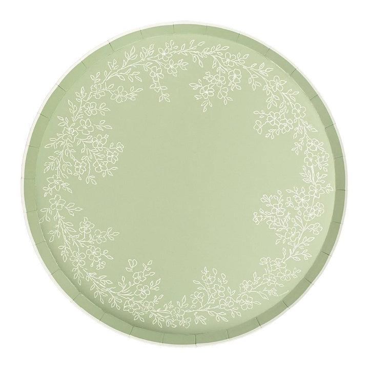 Floral Elegance Sage Dinner Plates