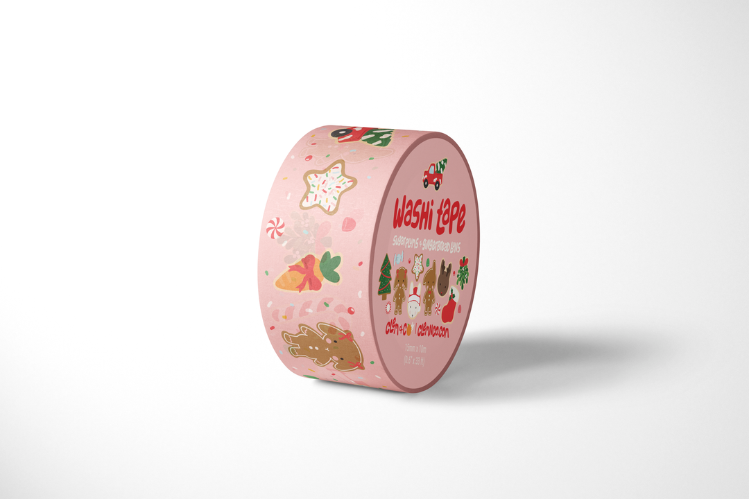 Sugarplums & Gingerbread Buns Holiday Cookie Washi Tape