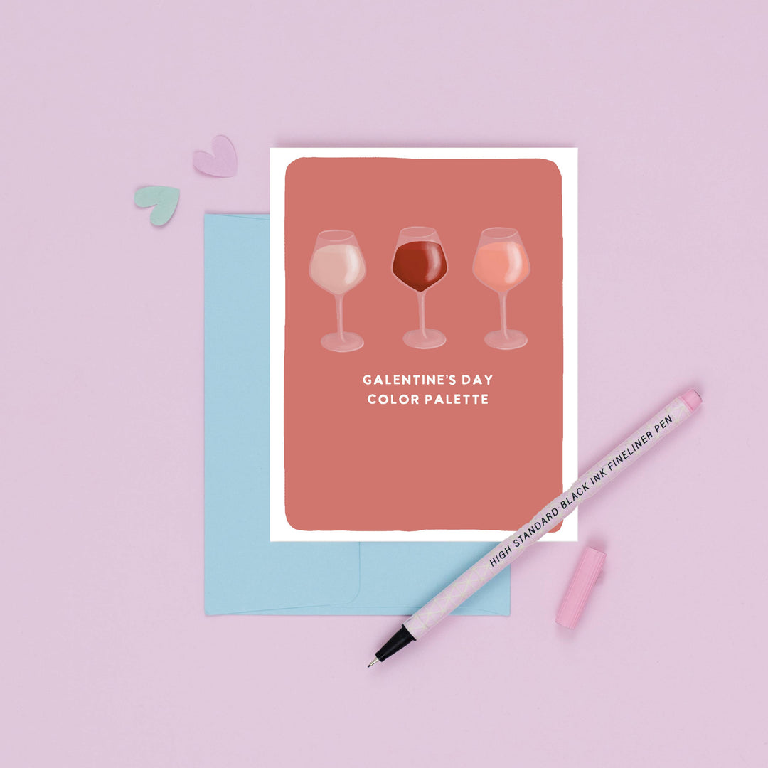 Galentine Color Palette | Galentine's Day Friend Wine Card