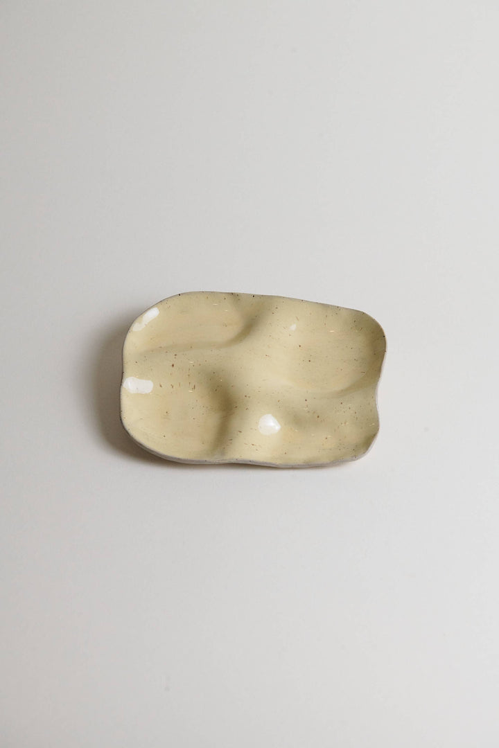 Ceramic Snack Plate (Four Wells): Butter yellow