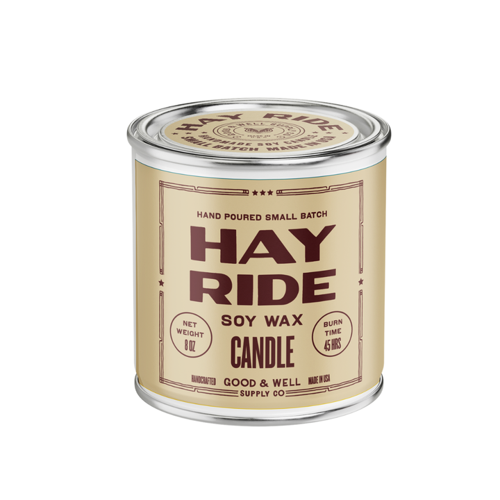 Hay Ride Soy Candle - Fall Collection: 1/2 Pint / Cotton Wick