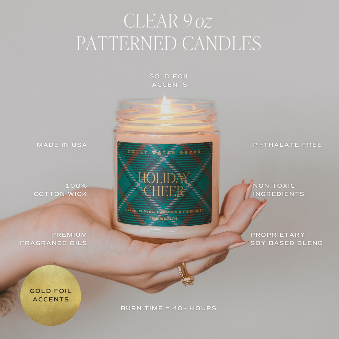 Holiday Cheer 9 oz Soy Candle - Christmas Decor