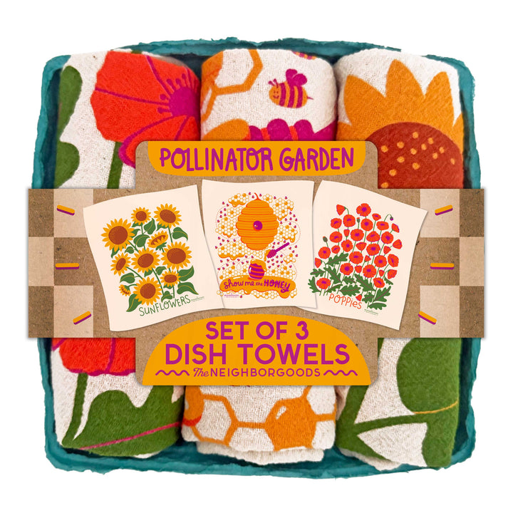 Pollinator Garden Dish Towel Set – 3 Pack