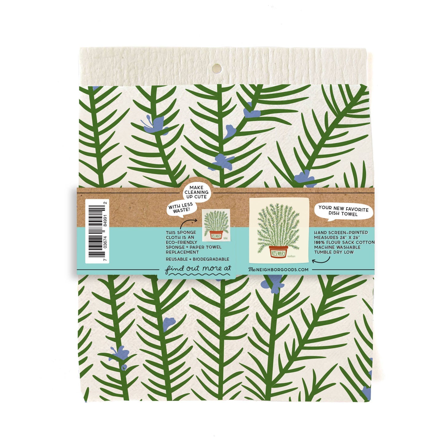 Rosemary - Dish Towel + Sponge Cloth Set