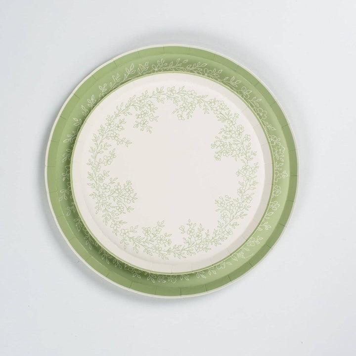 Floral Elegance Sage Dinner Plates