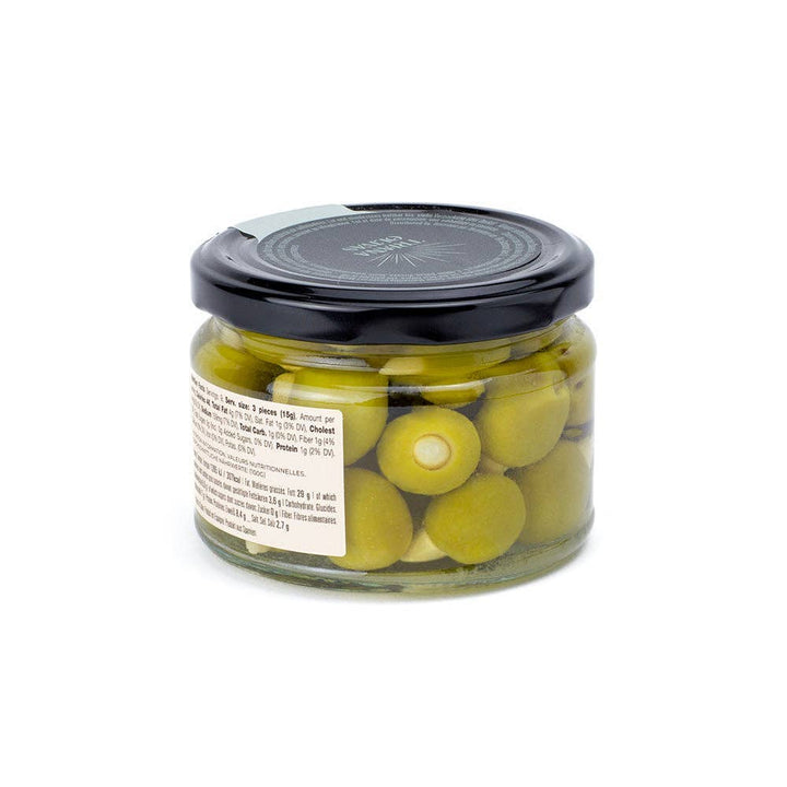 Triana Olivas. Manzanilla Olives stuffed with Almonds.