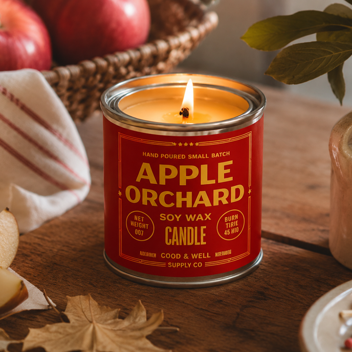 Apple Orchard Soy Candle - Fall Collection: 1/2 Pint / Cotton Wick