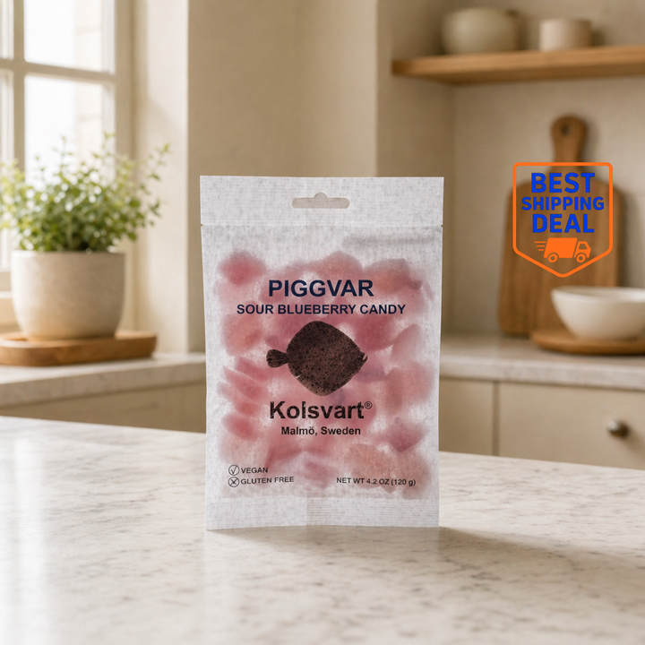 Kolsvart Piggvar Sour Blueberry Swedish Candy Fish