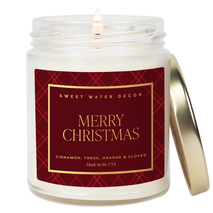 Merry Christmas 9 oz Soy Candle - Christmas Decor