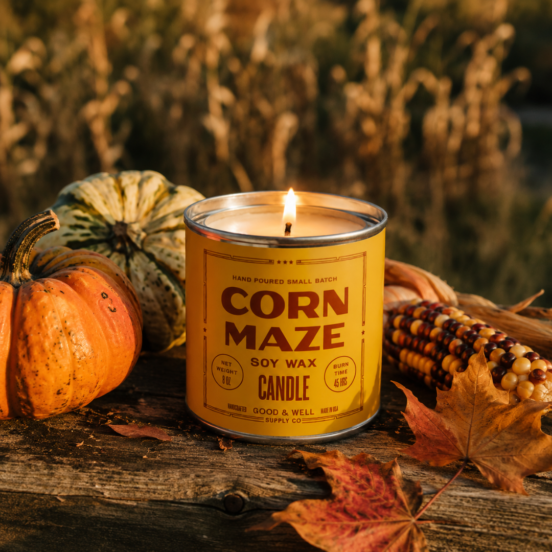 Corn Maze Soy Candle - Fall Collection : 1/2 Pint / Cotton Wick