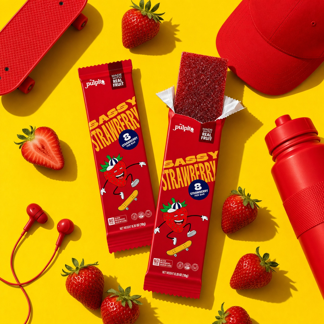 Sassy Strawberry -Natural Fruit Snacks-Dried Fruit Bar Bulk