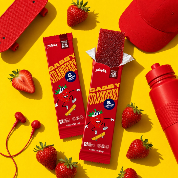 Sassy Strawberry -Natural Fruit Snacks-Dried Fruit Bar Bulk