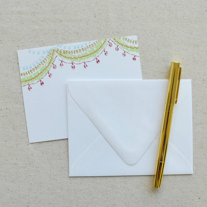 Christmas Garland Foil Notecards