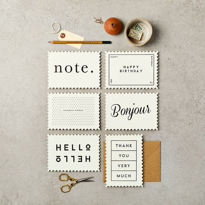 Bonjour! Assorted Pack Notecards - 6 pack