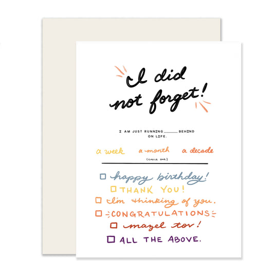 Did Not Forget Card