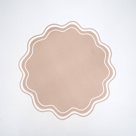 Beige Wavy Scallop Paper Placemats